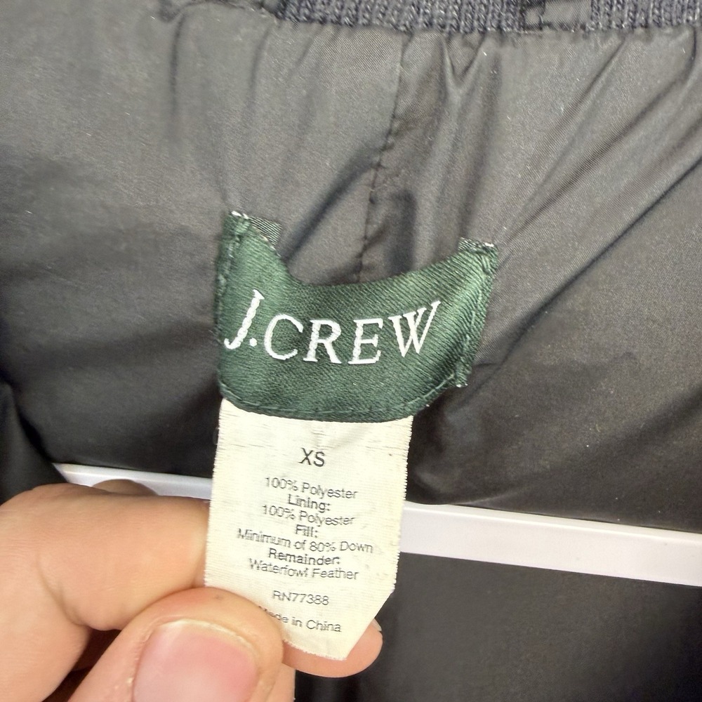 J.Crew Vest Womens XS Black Quilted Down‎ Puffer Snap Zip Pockets Outdoor - Picture 3 of 9